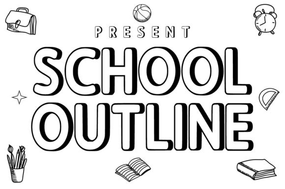 School Outline: A Friendly Display Font for Brand Warmth